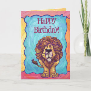Lion Party Centre Card
