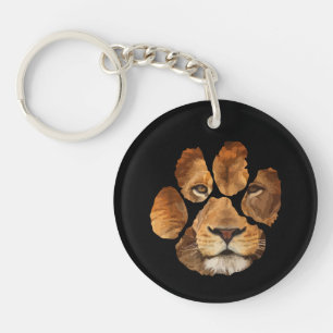 Lion Paw Print Animal Key Ring