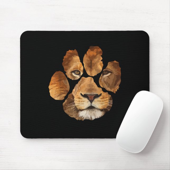 Lion Paw Print Animal Mouse Pad (With Mouse)