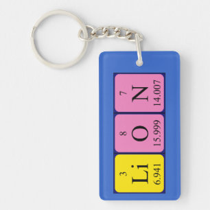 Lion periodic table name keyring