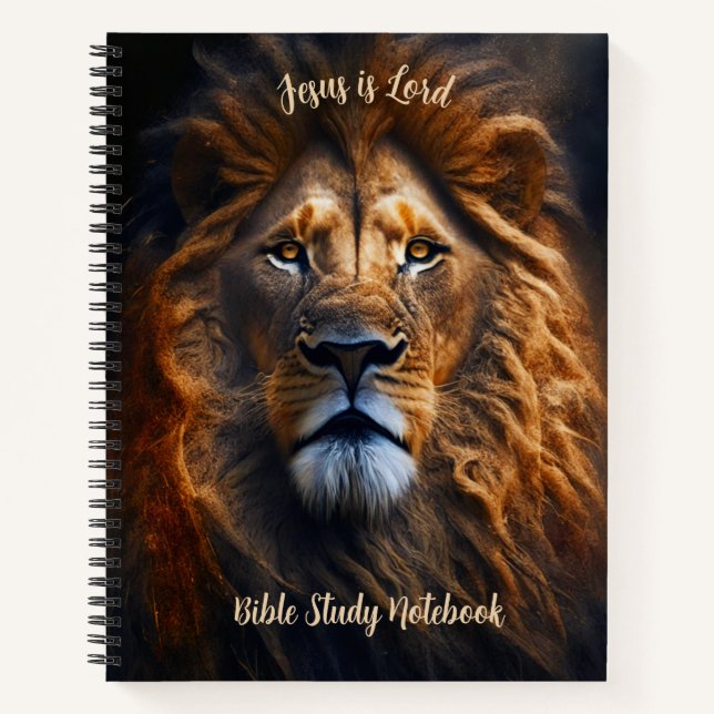 Lion Personalised Notebook Jesus Is Lord (Front)