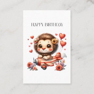 Lion Pilot Birthday Business Card