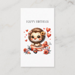 Lion Pilot Birthday Calling Card