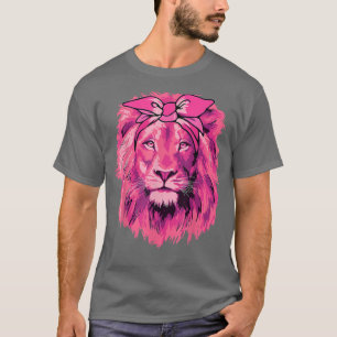 Lion Pink Bandanna Breast Cancer Awareness Survivo T-Shirt