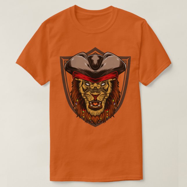 Lion Pirate Head T-Shirt (Design Front)