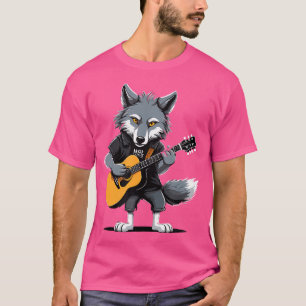 Lion Playing Acoustic Guitar Lion Guitarist T-Shirt