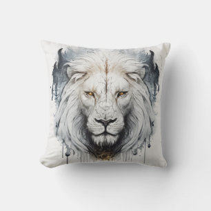 Lion Portrait Animal Painting Wildlife Outdoors  Cushion