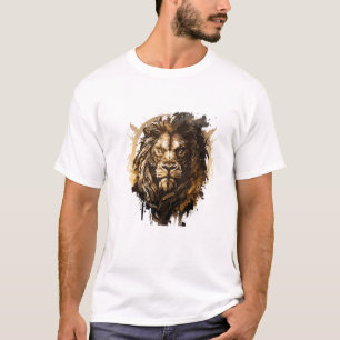 Lion Portrait Animal Painting Wildlife Outdoors T-Shirt