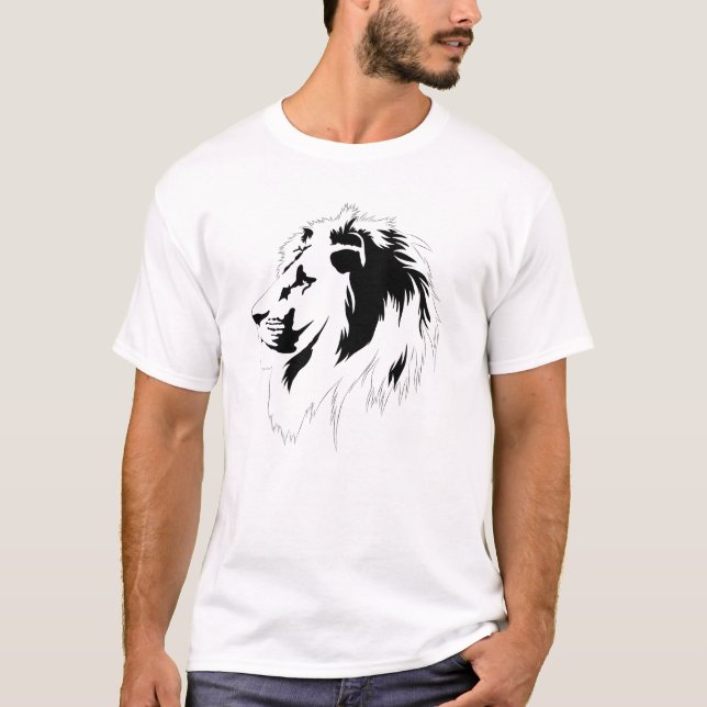 Lion Portrait (black)  T-Shirt (Front)
