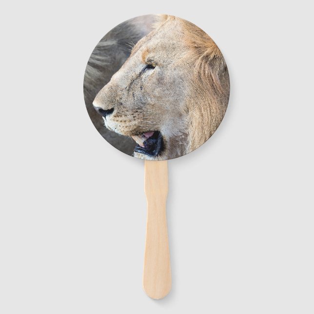Lion Portrait Hand Fan (Back)