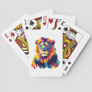 Lion Portrait Illustration Watercolour Painting Playing Cards