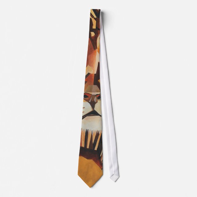 Lion Portrait In Geometric Art Style Tie (Front)