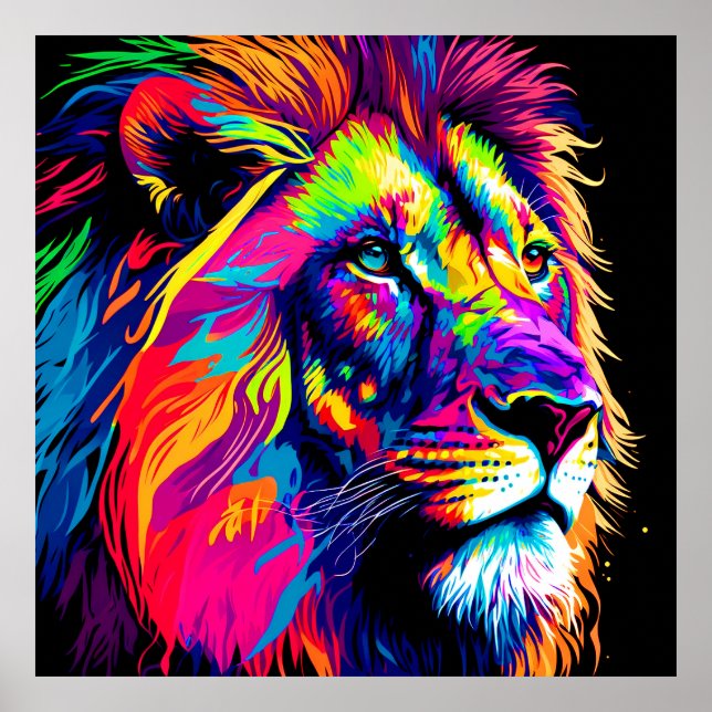 Lion Portrait Painting Poster (Front)