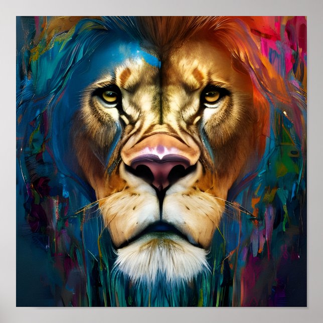 lion portrait poster (Front)