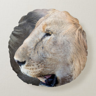 Lion Portrait Round Cushion