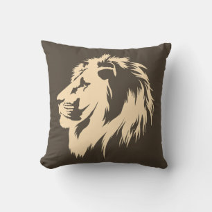 Lion Portrait (sand) Cushion
