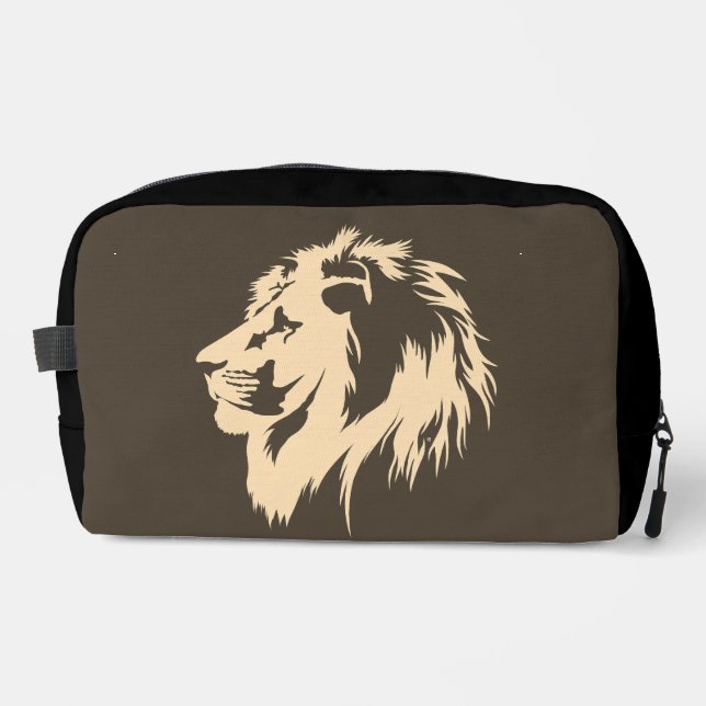 Lion Portrait (sand)  Dopp Kit (Front)