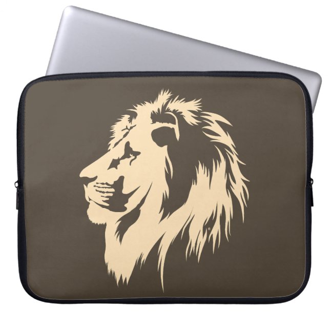 Lion Portrait (sand) Laptop Sleeve (Front)
