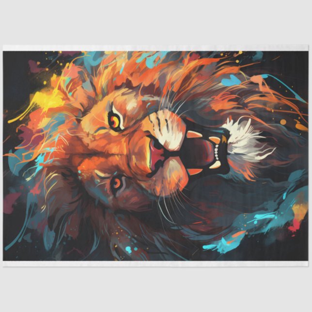 Lion Portrait Tissue Paper (Front)