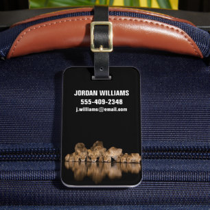 Lion Pride Drinks at the Water Hole at Night Luggage Tag