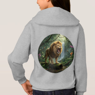 Lion Print Girls pullover hoodie 