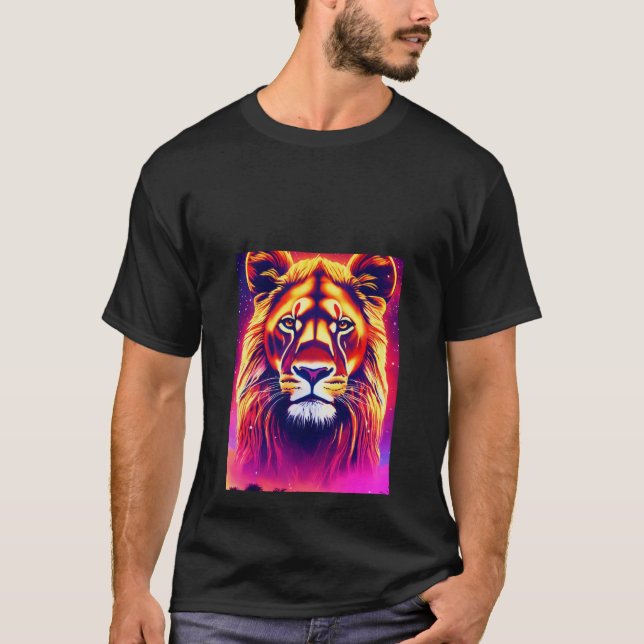 Lion-printed T-shirt  (Front)
