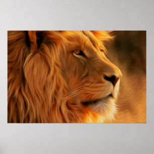 Lion Profile Poster