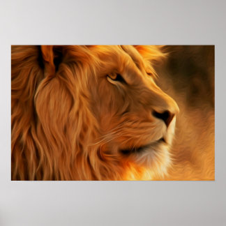 Lion Profile Poster