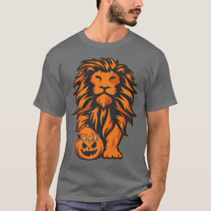 Lion Pumpkin Lazy Halloween Costume Animal Jack O T-Shirt
