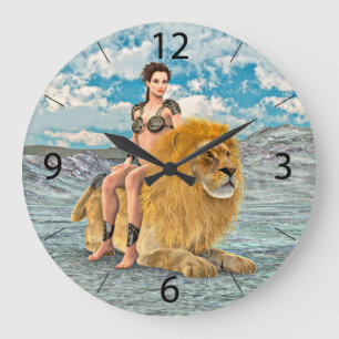 Lion Queen Fantas Large Clock