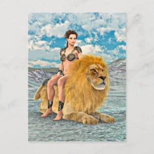 Lion Queen Fantas Postcard