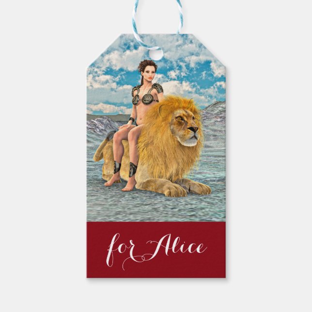 Lion Queen Fantasy Gift Tags (Front)