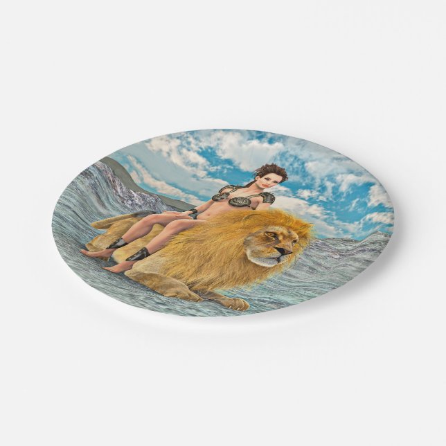 Lion Queen Fantasy Paper Plate (Angled)