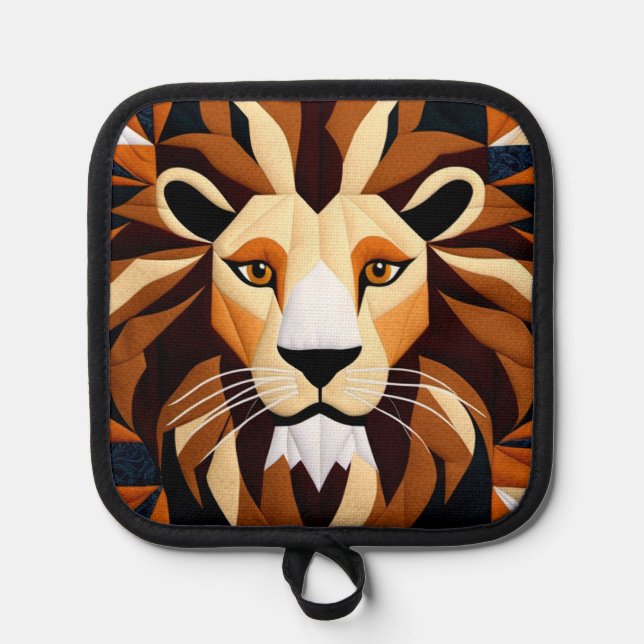 Lion Quilt  Pot Holder (Front)