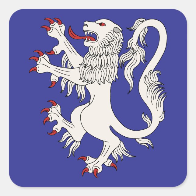 Lion Rampant Argent Square Sticker (Front)
