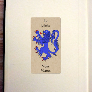 Lion Rampant Azure Bookplate