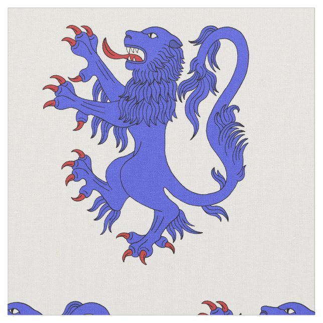 Lion Rampant Azure Fabric (Close Up)