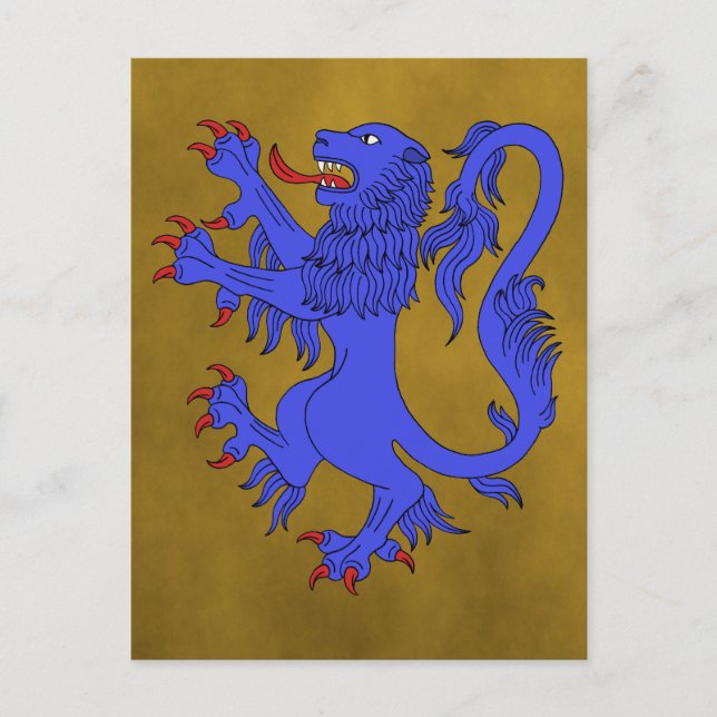 Lion Rampant Azure Postcard (Front)