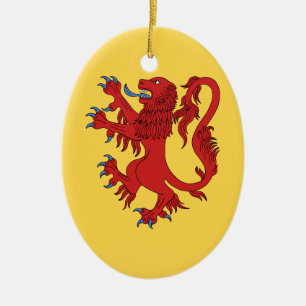 Lion Rampant Gules Ceramic Tree Decoration