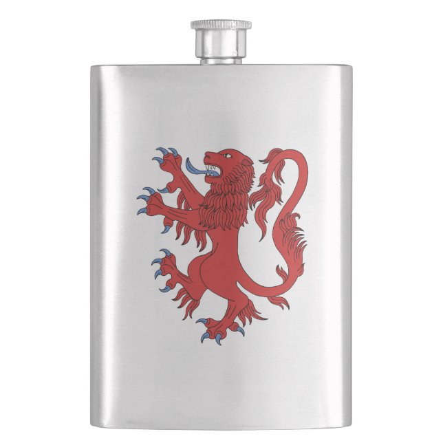 Lion Rampant Gules Hip Flask (Front)
