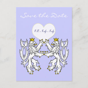 Lion Rampant Mediaeval Renaissance Wedding Announcement Postcard