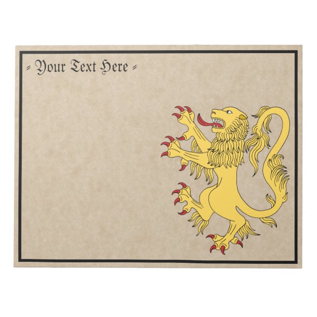Lion Rampant Notepad (Front)