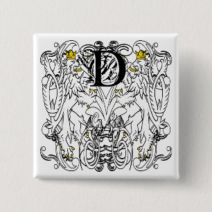 Lion Rampant Renaissance Wedding 15 Cm Square Badge