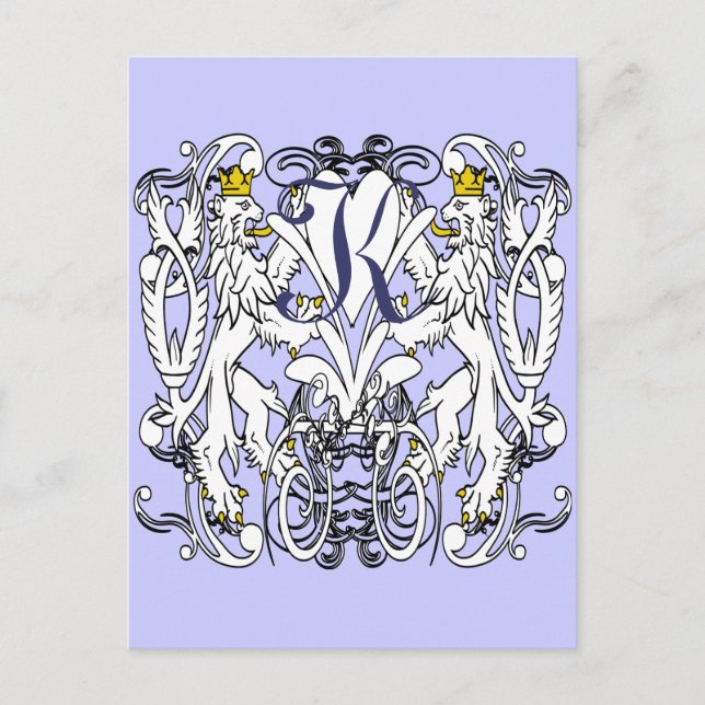 Lion Rampant Renaissance Wedding Postcard (Front)