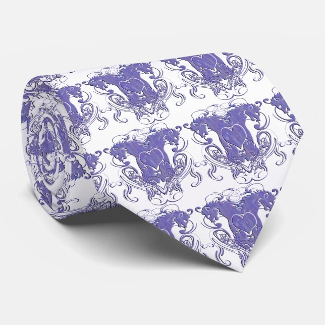 Lion Rampant Renaissance Wedding Tie (Rolled)