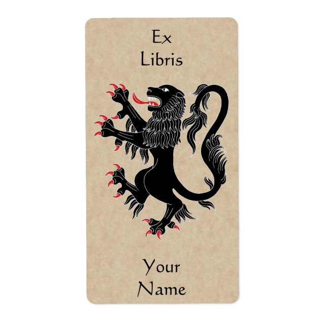 Lion Rampant Sable Bookplate (Front)