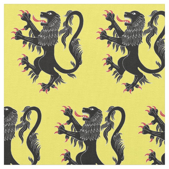 Lion Rampant Sable Fabric (Close Up)