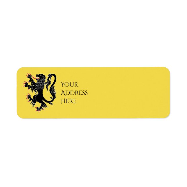 Lion Rampant Sable Return Address Label (Front)
