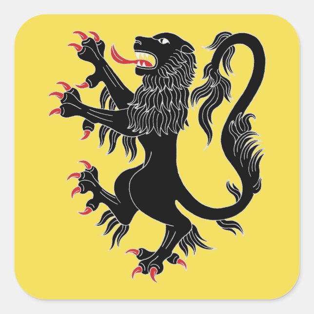 Lion Rampant Sable Square Sticker (Front)