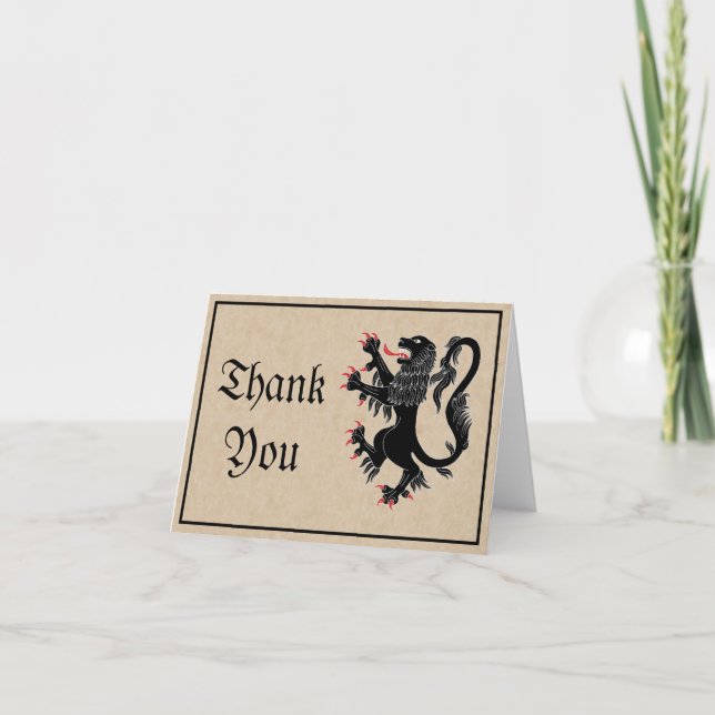 Lion Rampant Sable Thank You Card (Front)